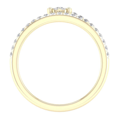 10k Yellow Gold Round Diamond Spiral Band Ring 1/3 Cttw