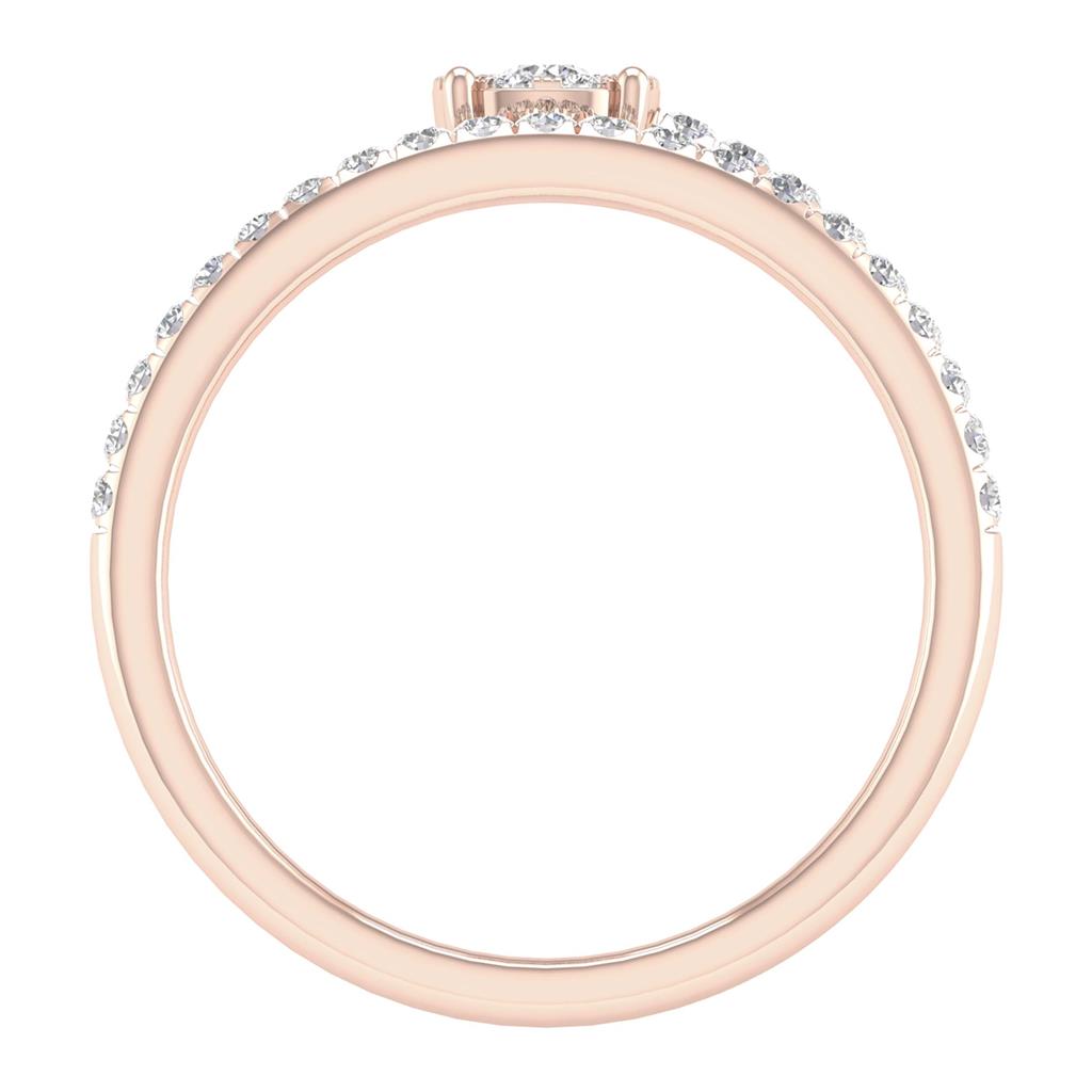 10k Rose Gold Round Diamond Spiral Band Ring 1/3 Cttw