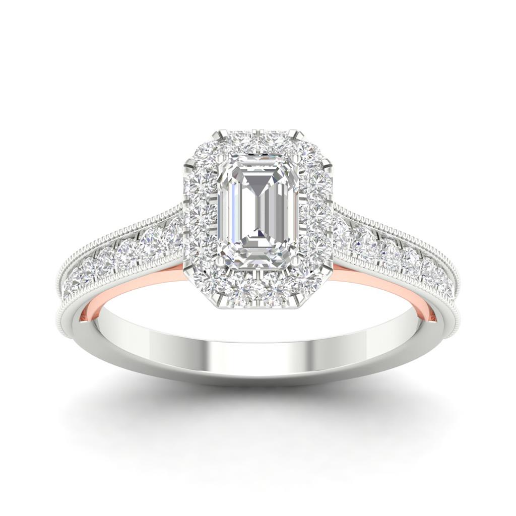 14k White Gold Emerald Diamond Solitaire Bridal Engagement Ring 1 Cttw (Certified)
