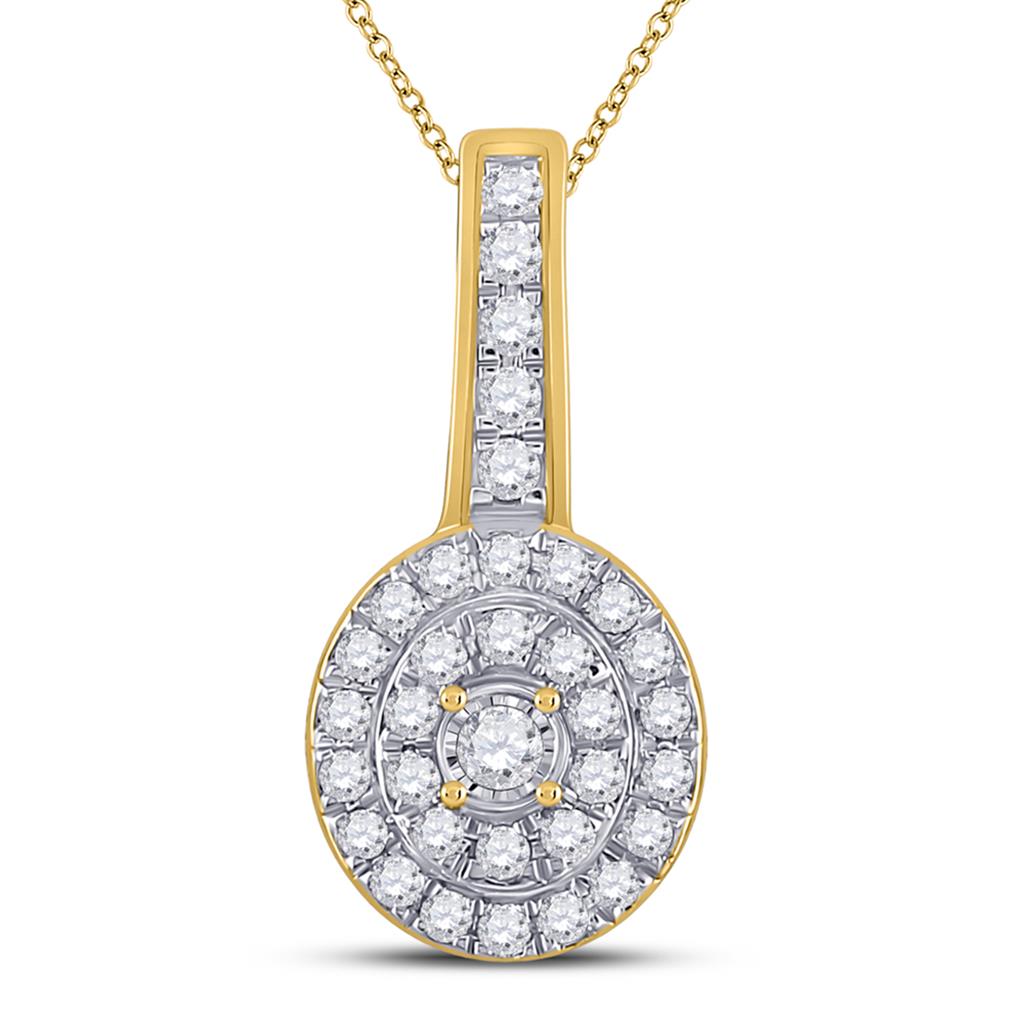 10k Yellow Gold Round Diamond Fashion Pendant 1/3 Cttw