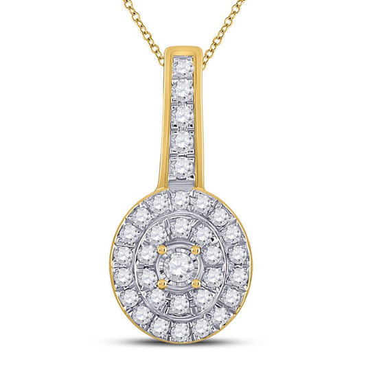 10k Yellow Gold Round Diamond Fashion Pendant 1/3 Cttw