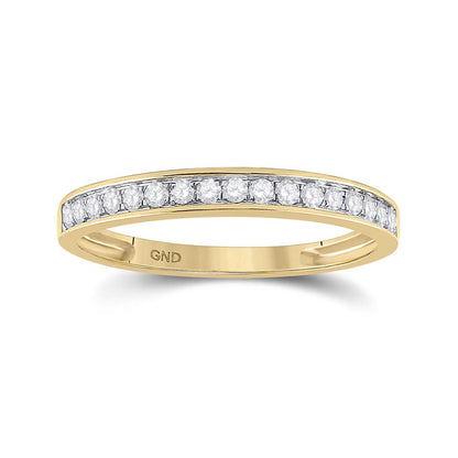 10k Yellow Gold Round Diamond Bridal Wedding Ring Set 1/2 Cttw