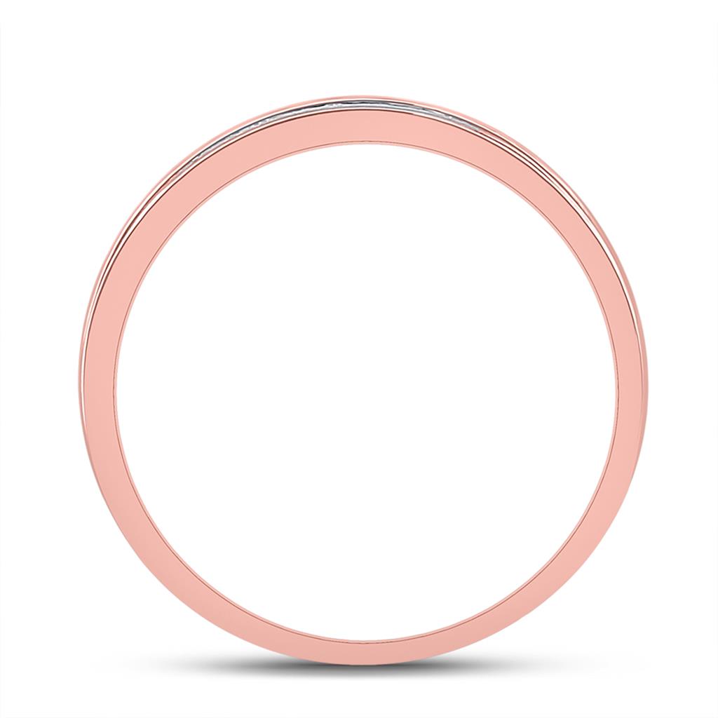 10k Rose Gold Round Diamond Bridal Wedding Ring Set 1/2 Cttw