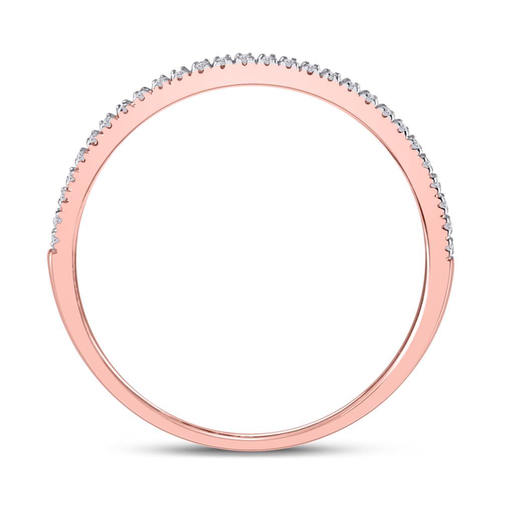 10k Rose Gold Round Diamond Halo Bridal Wedding Ring Set 1/4 Cttw