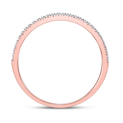 10k Rose Gold Round Diamond Halo Bridal Wedding Ring Set 1/4 Cttw