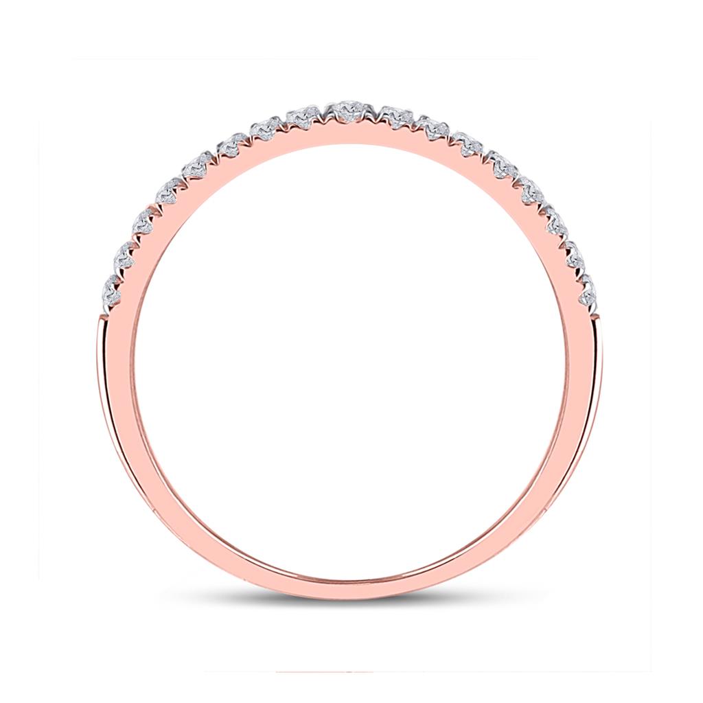 10k Rose Gold Round Diamond Halo Bridal Wedding Ring Set 1/2 Cttw