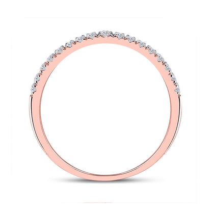 10k Rose Gold Round Diamond Halo Bridal Wedding Ring Set 1/2 Cttw