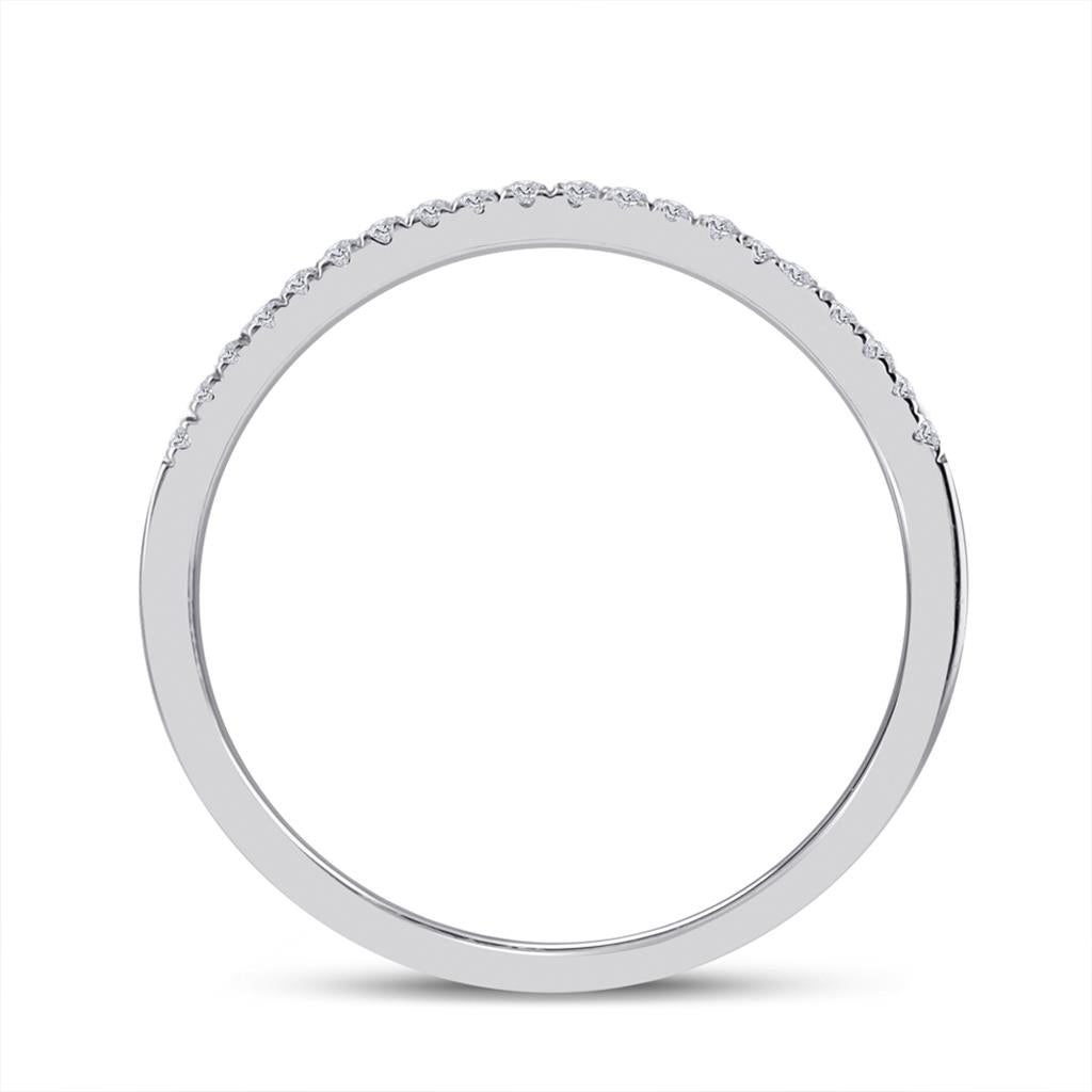 14k White Gold Round Diamond Heart Bridal Wedding Ring Set 1/2 Cttw