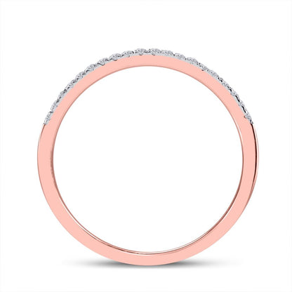 10k Rose Gold Round Diamond Heart Bridal Wedding Ring Set 1/2 Cttw