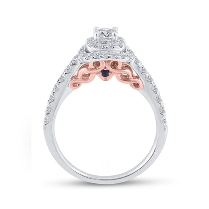 14k Two-tone Gold Round Diamond Bridal Wedding Ring Set 1 Cttw (Certified)