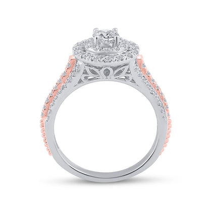 14k Two-tone Gold Round Diamond Bridal Wedding Ring Set 1 Cttw (Certified)