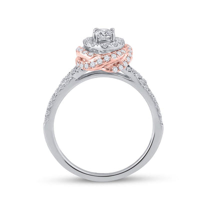 14k Two-tone Gold Oval Diamond Bridal Wedding Ring Set 1 Cttw (Certified)