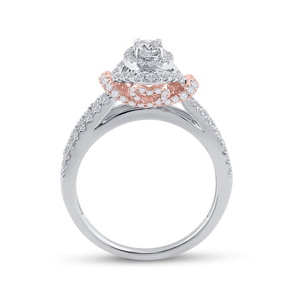 14k Two-tone Gold Oval Diamond Bridal Wedding Ring Set 1 Cttw (Certified)