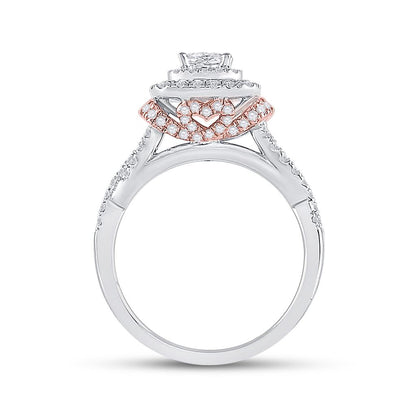 14k Two-tone Gold Princess Diamond Bridal Wedding Ring Set 1 Cttw (Certified)