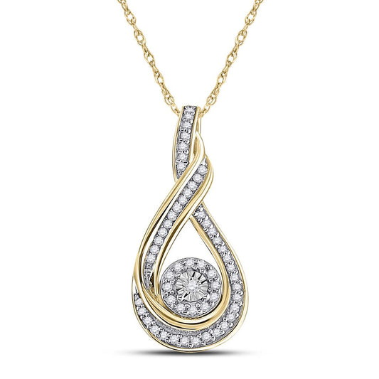 10k Yellow Gold Round Diamond Fashion Pendant 1/4 Cttw
