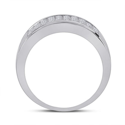 14k White Gold Princess Diamond Band Ring 3 Cttw