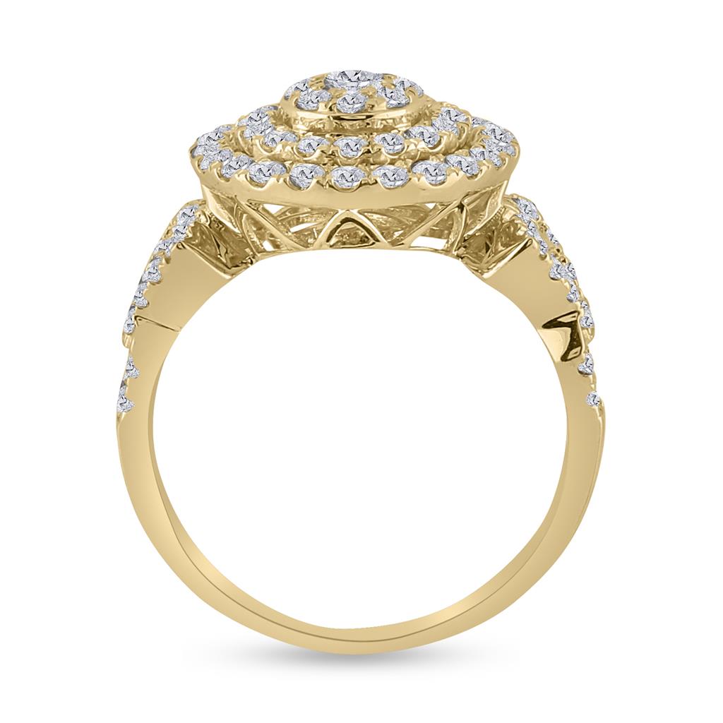1 1/3 Ct. Round Diamond Bridal Engagement Ring Set 14K Yellow Gold