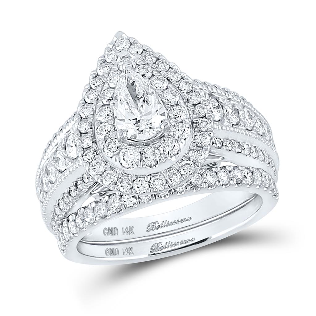 2 CT-Diamond 1/2CT-CPEAR BELLISIMO BRIDAL SET CERTIFIE