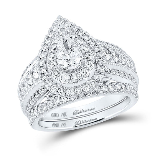 2 CT-Diamond 1/2CT-CPEAR BELLISIMO BRIDAL SET CERTIFIE