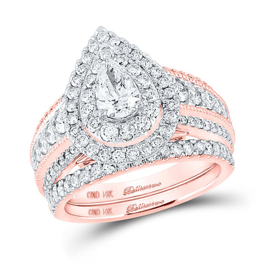 2 CT-Diamond 1/2CT-CPEAR BELLISIMO BRIDAL SET CERTIFIE