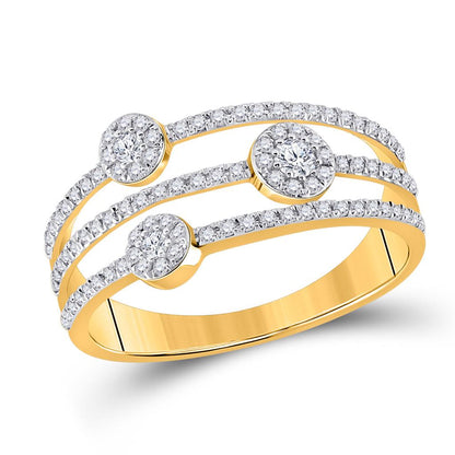 10k Yellow Gold Round Diamond Band Ring 1/3 Cttw