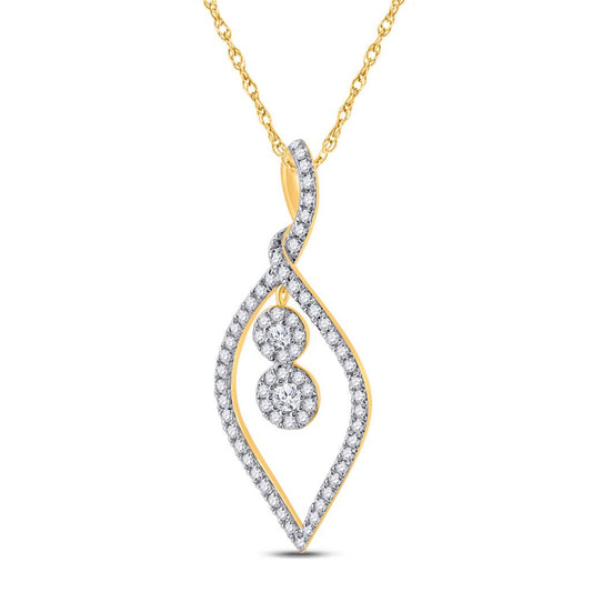 10k Yellow Gold Round Diamond Fashion Pendant 1/4 Cttw