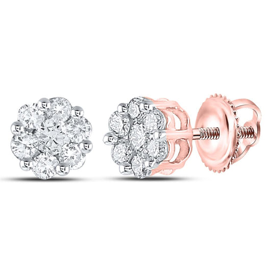 1/2CT-Diamond FLOWER EARRING