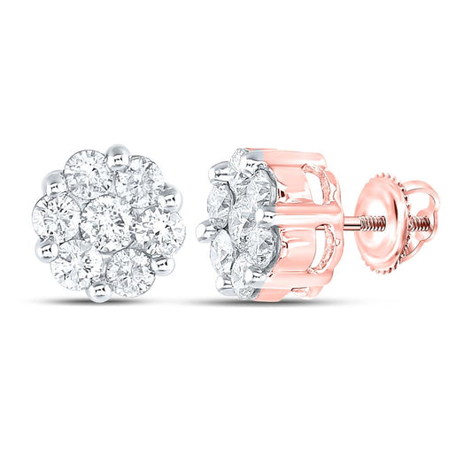 1 1/2CT-Diamond FLOWER EARRING