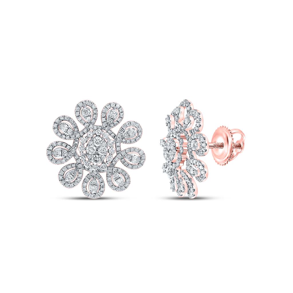 1 7/8CTW-Diamond FLOWER EARRING