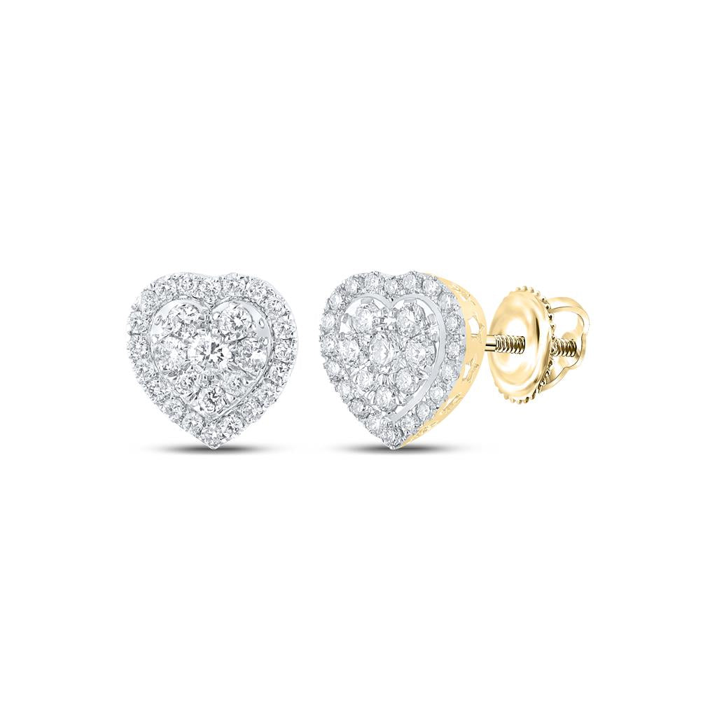 3/4CTW-Diamond HEART EARRING