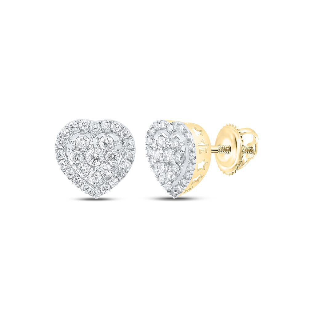 1CTW-Diamond HEART EARRING