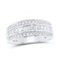 10k White Gold Baguette Diamond Band Ring 7/8 Cttw