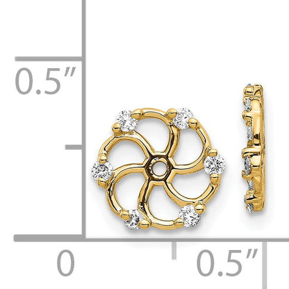 1/5 Ct Real Diamond Earring Jackets in 14K Yellow Gold Fine Jewelry Gift for Her