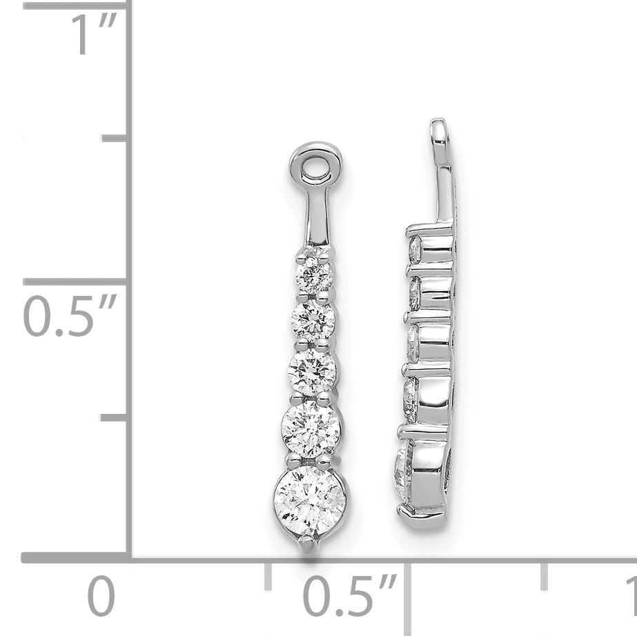 Five Stones Journey Dangle Natural Diamond Earring Jacket in 14K White Gold