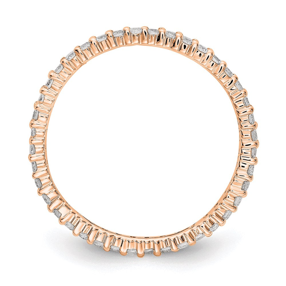 1/2ct Natural Diamond Wedding Ring Womens Stackable Eternity Band 14k Rose Gold