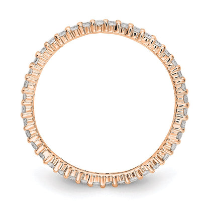1/2ct Natural Diamond Wedding Ring Womens Stackable Eternity Band 14k Rose Gold
