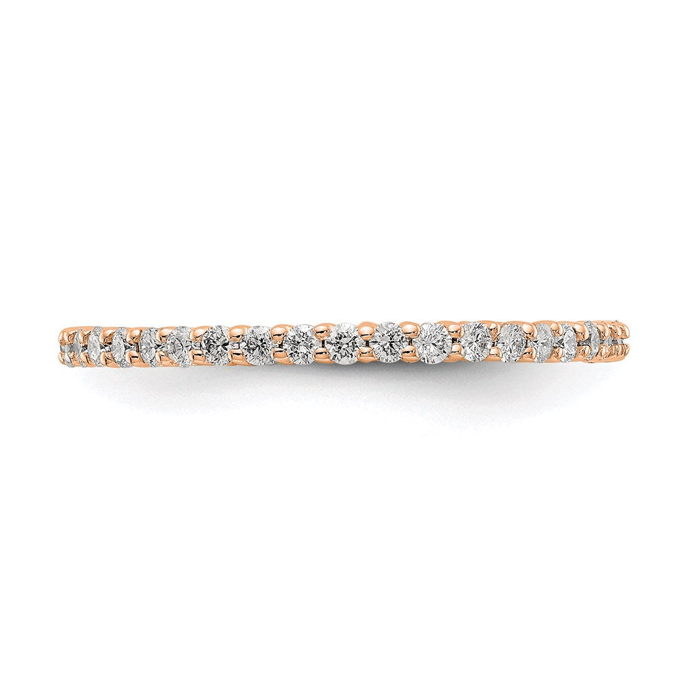 1/2ct Natural Diamond Wedding Ring Womens Stackable Eternity Band 14k Rose Gold
