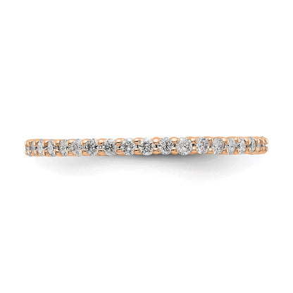 1/2ct Natural Diamond Wedding Ring Womens Stackable Eternity Band 14k Rose Gold