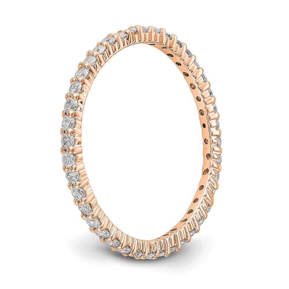 1/2ct Natural Diamond Wedding Ring Womens Stackable Eternity Band 14k Rose Gold
