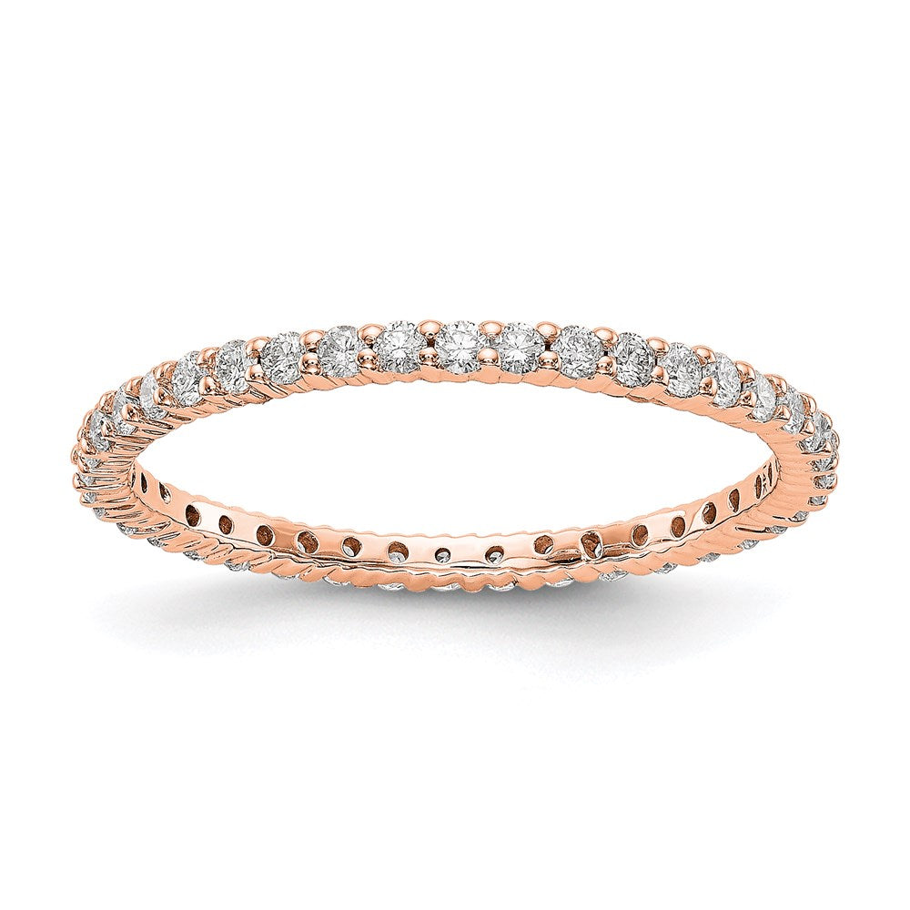 1/2ct Natural Diamond Wedding Ring Womens Stackable Eternity Band 14k Rose Gold