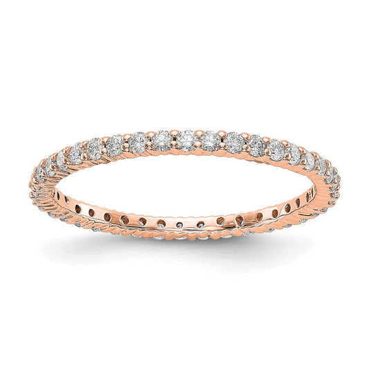 1/2ct Natural Diamond Wedding Ring Womens Stackable Eternity Band 14k Rose Gold