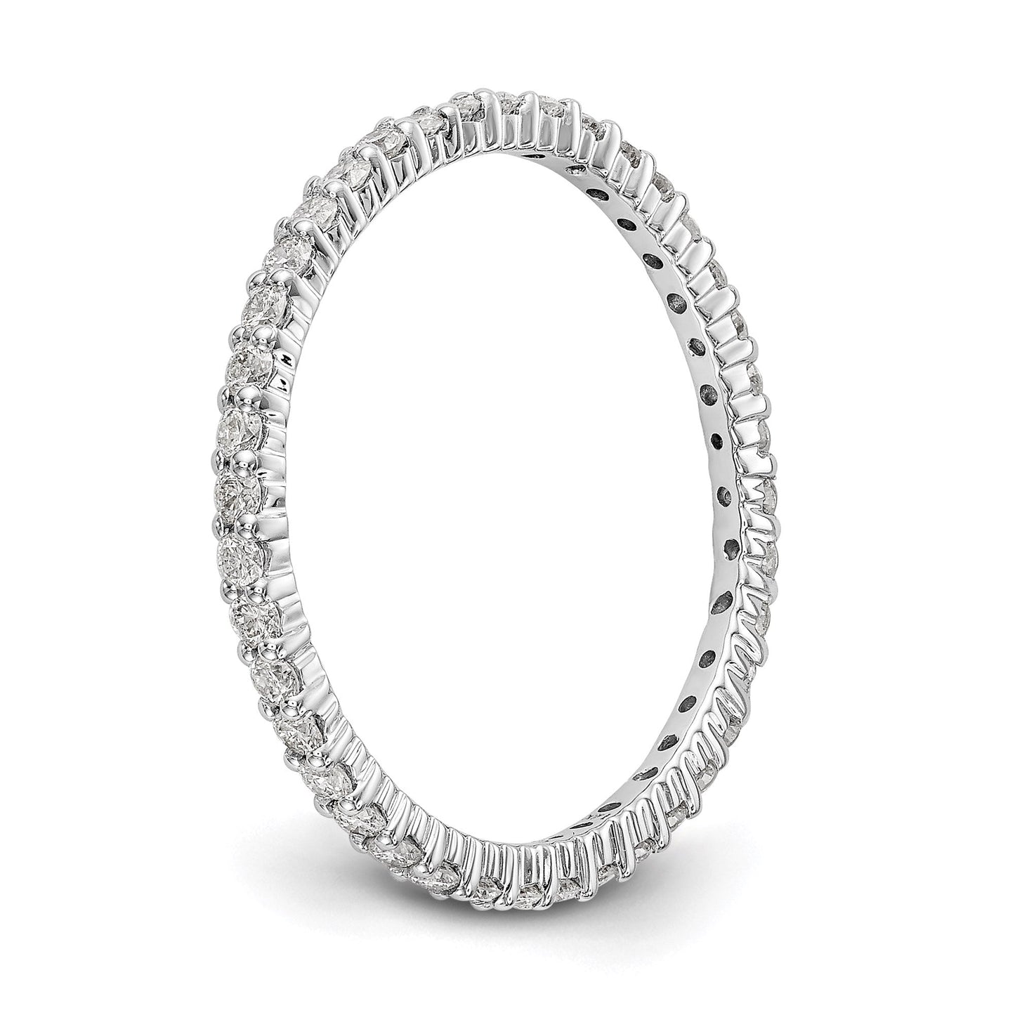 1/2ct Natural Diamond Wedding Ring Womens Stackable Eternity Band 14k White Gold