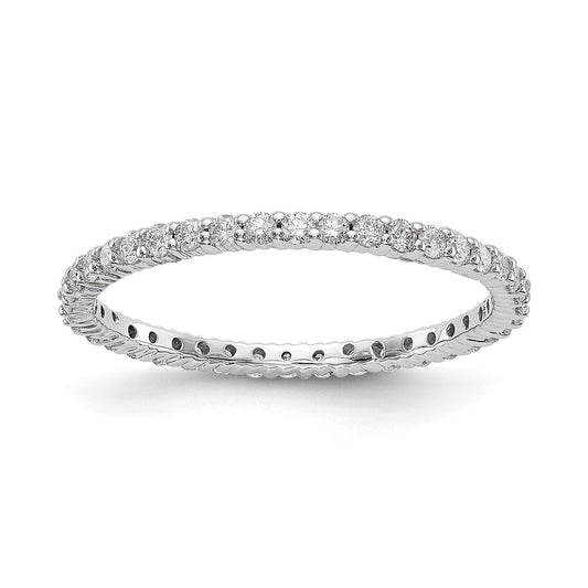 1/2ct Natural Diamond Wedding Ring Womens Stackable Eternity Band 14k White Gold