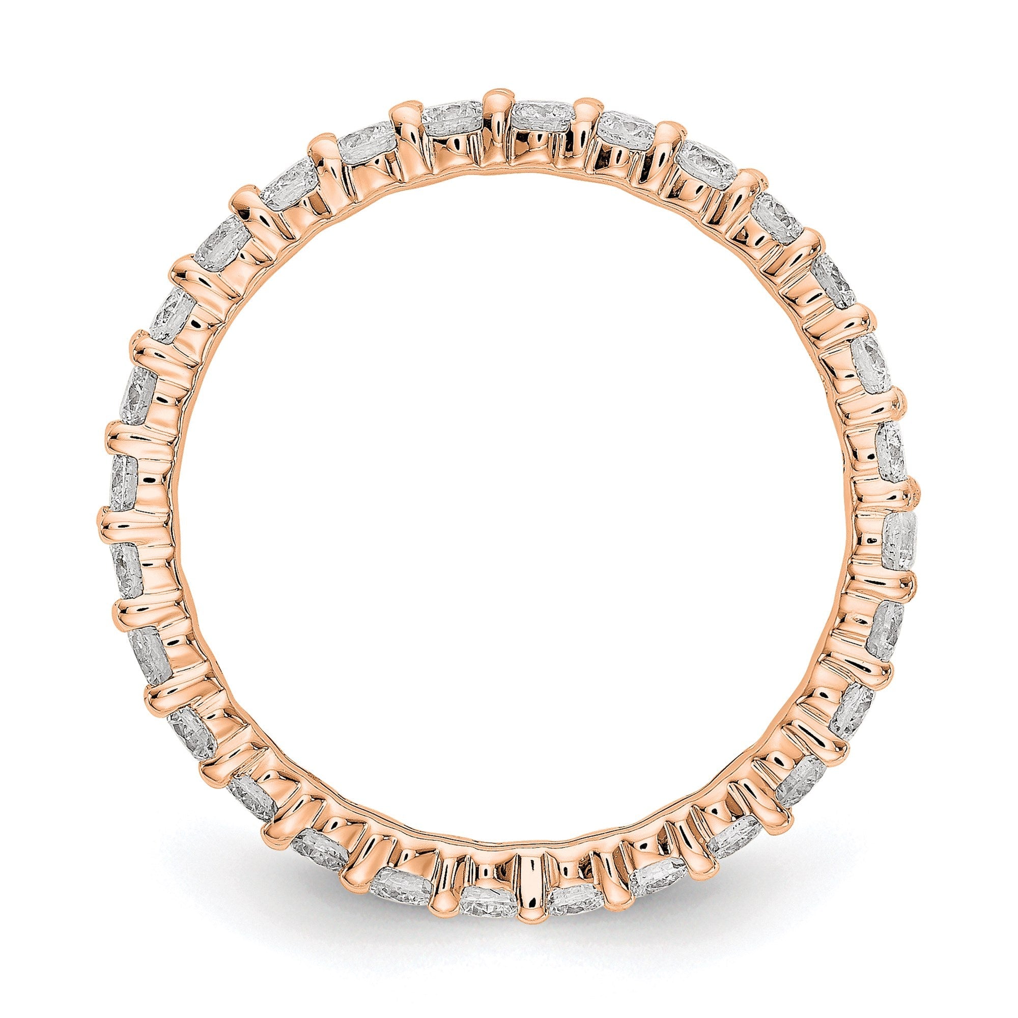 1.0ct Natural Diamond Wedding Ring Womens Stackable Eternity Band 14k Rose Gold