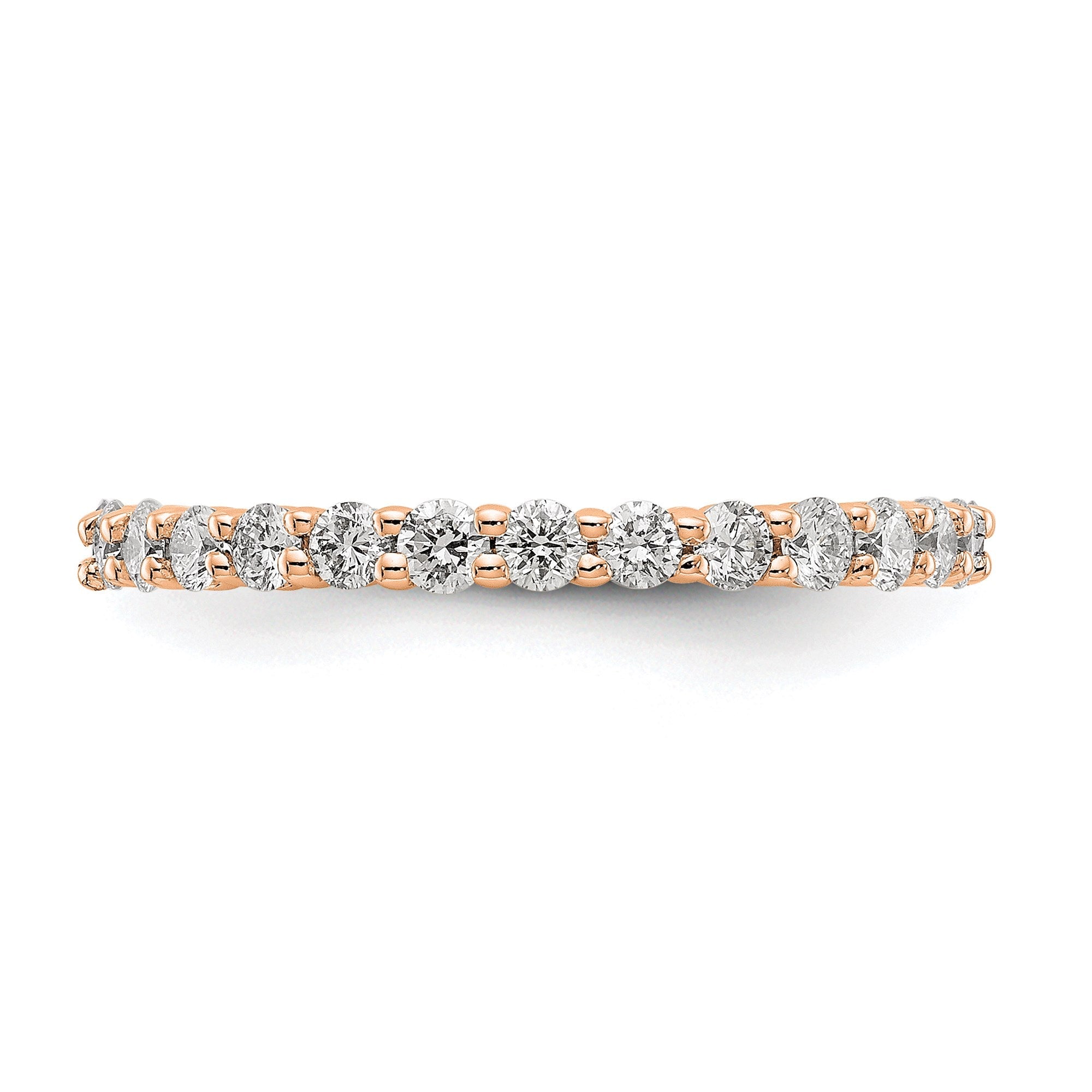 1.0ct Natural Diamond Wedding Ring Womens Stackable Eternity Band 14k Rose Gold