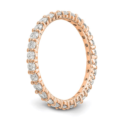 1.0ct Natural Diamond Wedding Ring Womens Stackable Eternity Band 14k Rose Gold