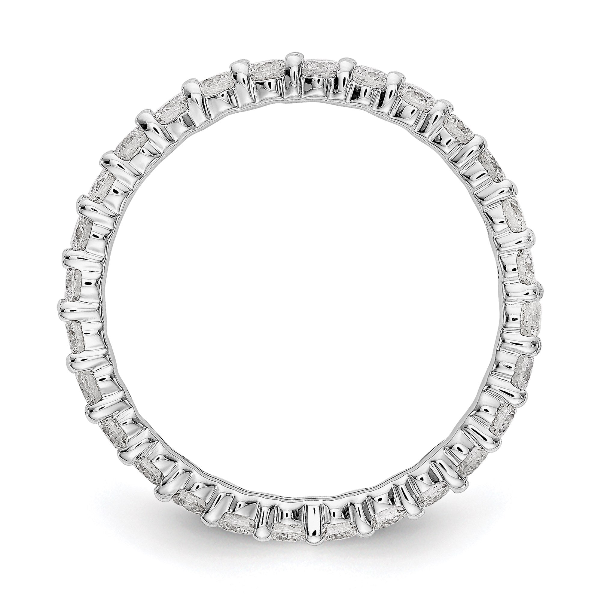 1.0ct Natural Diamond Wedding Ring Womens Stackable Eternity Band 14k White Gold