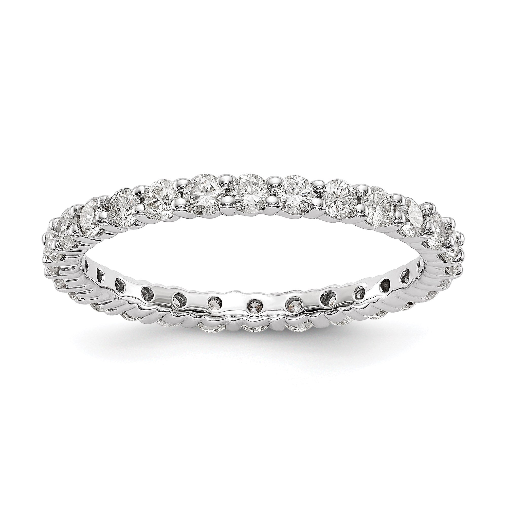1.0ct Natural Diamond Wedding Ring Womens Stackable Eternity Band 14k White Gold