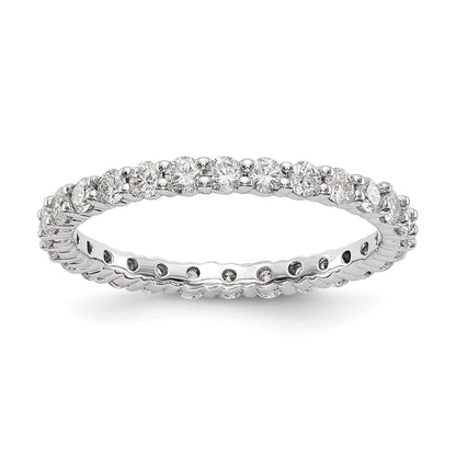 1.0ct Natural Diamond Wedding Ring Womens Stackable Eternity Band 14k White Gold