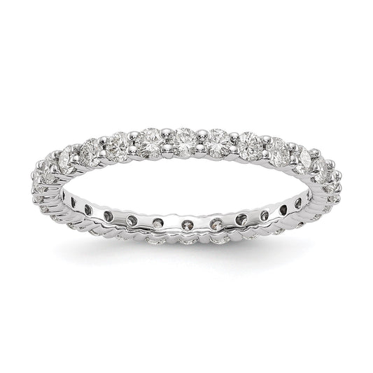 1.0ct Natural Diamond Wedding Ring Womens Stackable Eternity Band 14k White Gold